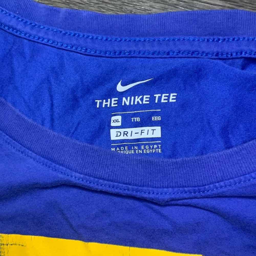 Nike Dri Fit T Shirt Mens 2XL Blue Basketball Backboard Logo Short Sleeve Hoops - Picture 6 of 8